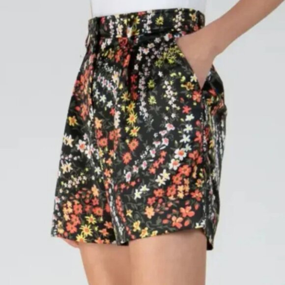 ATM Anthony Thomas Melillo Shorts in Black Multifloral Size 2 - Picture 2 of 8